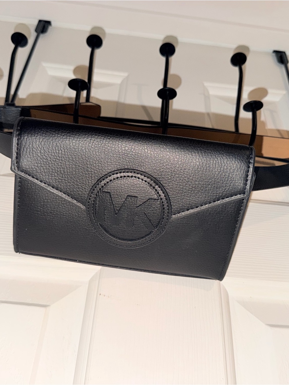 Michael Kors Black Leather Crossbody Belt Bag